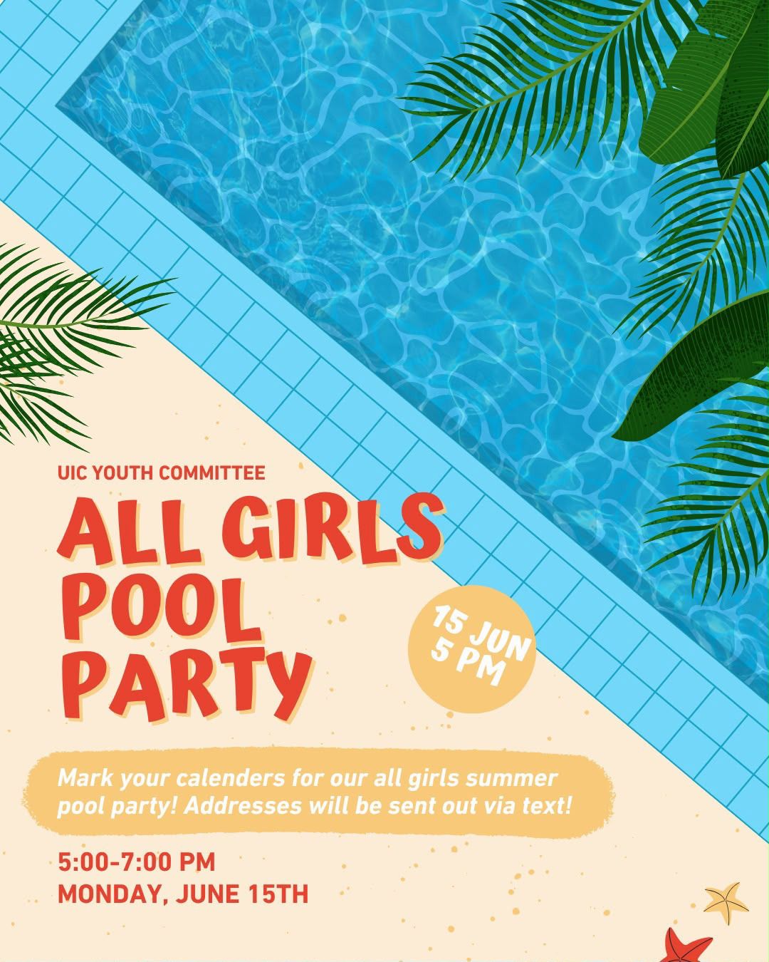 All Girls Pool Party Flyer