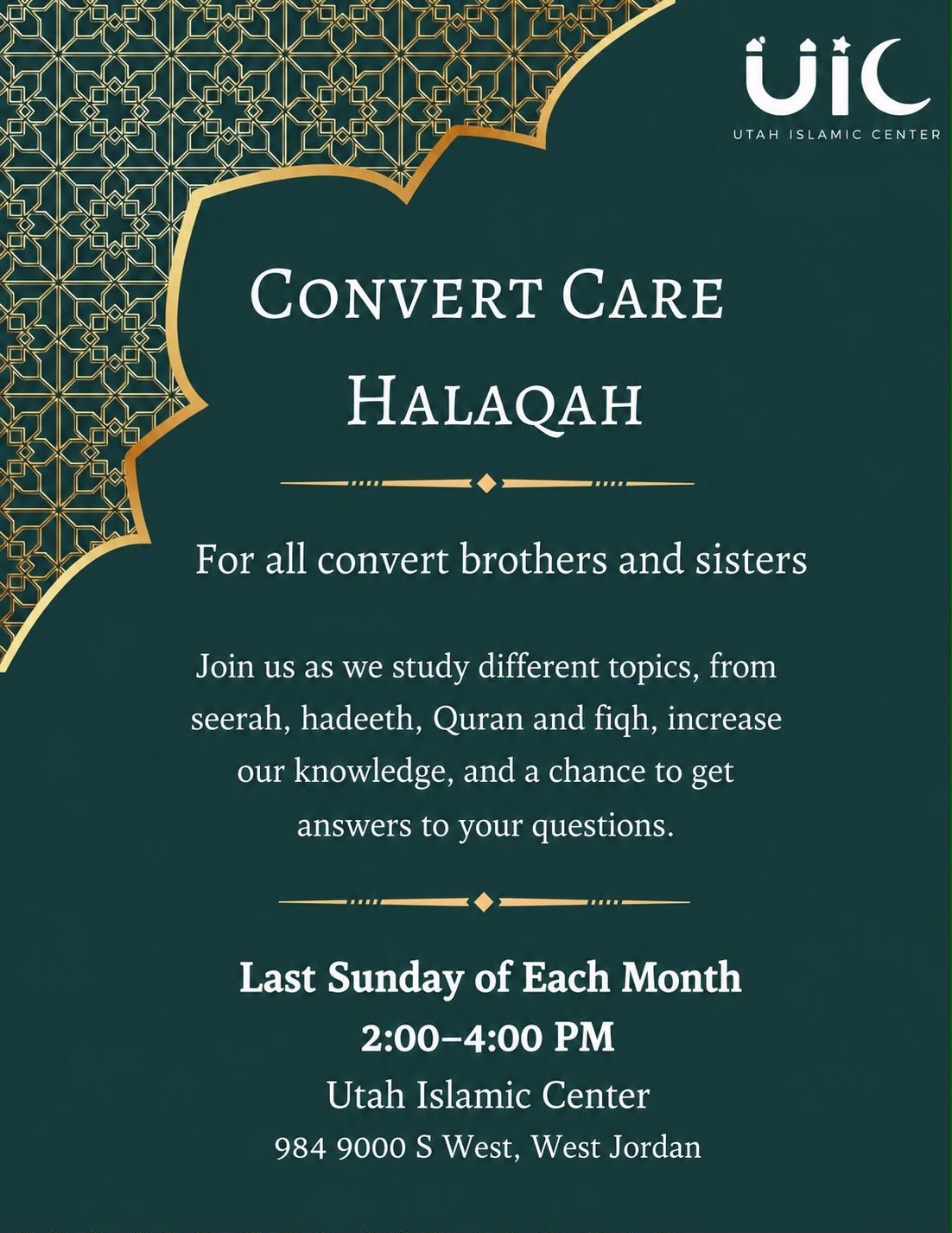Convert Care Halaqah Flyer